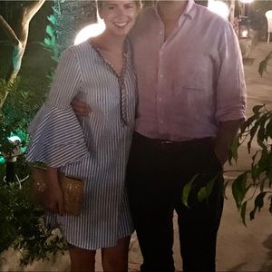 Seersucker Dress with Fun Bell Sleeves